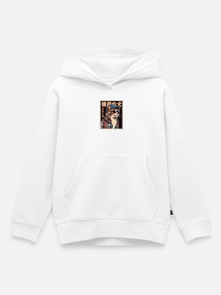 Katze Tokio - Kinder Premium Organic Hoodie - Weiß