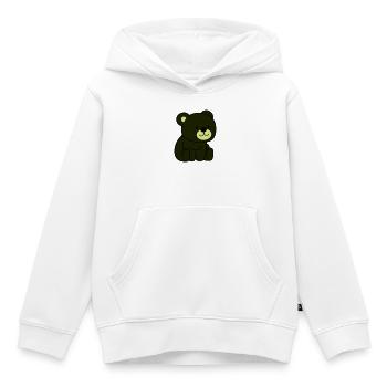Dark Bear Cartoon Cuddly Hero - Kids Premium Organic Hoodie - white - Front - AI Model Kid Female (0cm)