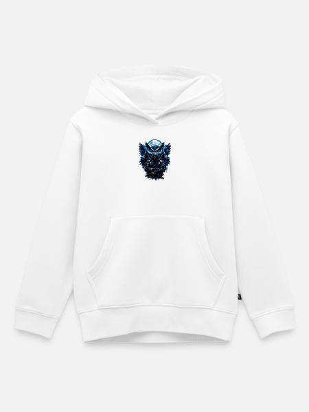 Nächtlicher Uhu-Samurai - Kinder Premium Organic Hoodie - Weiß