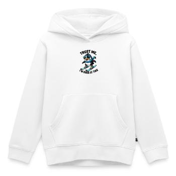 Penguin Ski Vacation Skier Comic Humor - Kids Premium Organic Hoodie - white - Front - AI Model Kid Female (0cm)