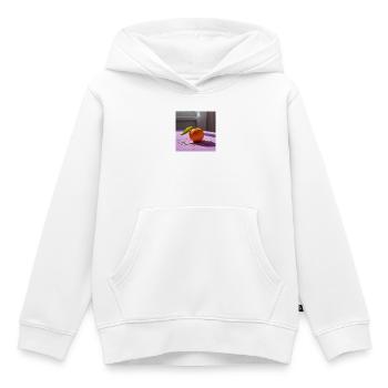 Orange festif sur table violette et confettis - Sweat Premium à capuche enfant bio - blanc - Devant - AI Model Kid Female (0cm)
