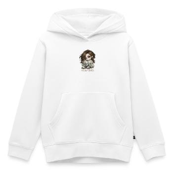 Cadeau d’hiver cocoa Chibi Cozy Girl - Sweat Premium à capuche enfant bio - blanc - Devant - AI Model Kid Female (0cm)