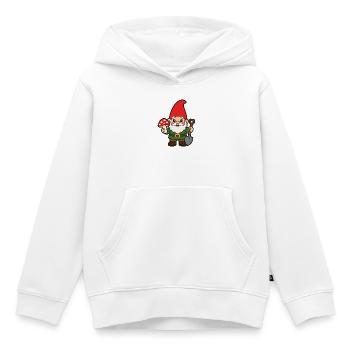 Garten Gnomenheld mit Pilz - Kinder Premium Organic Hoodie - Weiß - Vorne - AI Model Kid Female (0cm)