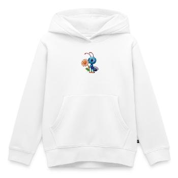 Biene im Stickerei-Look Blume Geschenk - Kinder Premium Organic Hoodie - Weiß - Vorne - AI Model Kid Female (0cm)