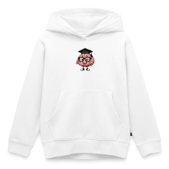 Brain with glasses - Kids Premium Organic Hoodie - white - Front - AI Model Kid Female (0cm)