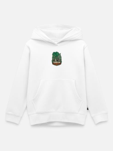 Urban Jungle – Monstera City Pflanzen - Kinder Premium Organic Hoodie - Weiß