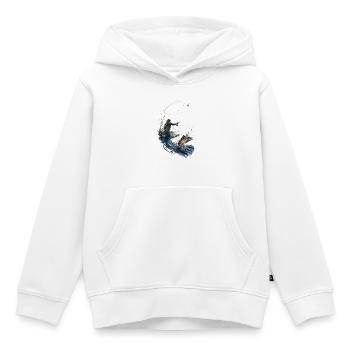 Fischer in Aktion: Aquarelllachs - Kinder Premium Organic Hoodie - Weiß - Vorne - AI Model Kid Female (0cm)