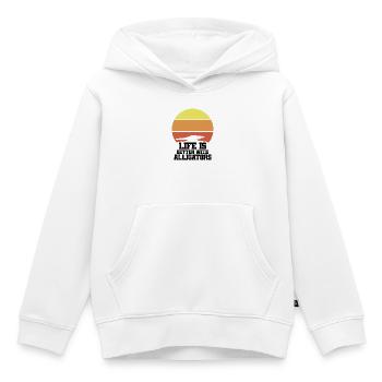 Alligator Silhouette Sonnenuntergang - Kinder Premium Organic Hoodie - Weiß - Vorne - AI Model Kid Female (0cm)