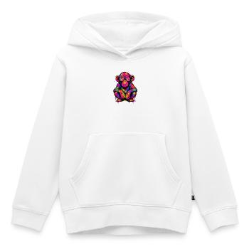 Neonaffen-Graffiti mit Dollarzeichen - Kinder Premium Organic Hoodie - Weiß - Vorne - AI Model Kid Female (0cm)