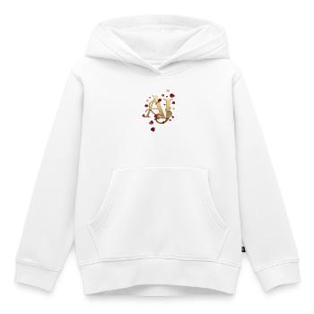 Goldenes AJ Monogram mit Rosen - Kinder Premium Organic Hoodie - Weiß - Vorne - AI Model Kid Female (0cm)