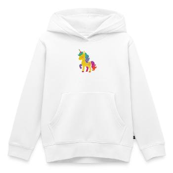 Regenbogen Einhorn Cartoon Design - Kinder Premium Organic Hoodie - Weiß - Vorne - AI Model Kid Female (0cm)