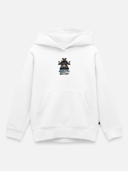 Staffie-Biker 1b-049b - Kinder Premium Organic Hoodie - Weiß