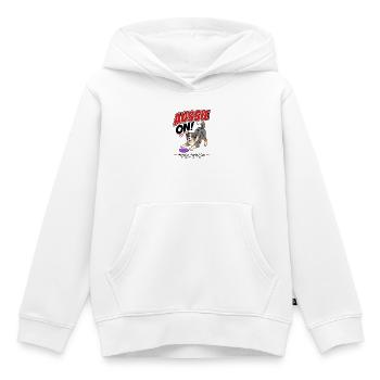 Aussie On! Illustration eines Australian Shepherd - Kinder Premium Organic Hoodie - Weiß - Vorne - AI Model Kid Female (0cm)