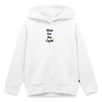Warte auf das Licht Retro-Typografie funkelt - Kinder Premium Organic Hoodie - Weiß - Vorne - AI Model Kid Female (0cm)