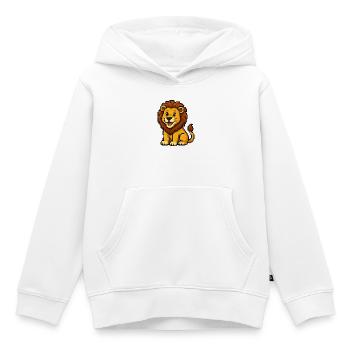 Pixel Löwenjunge Design - Kinder Premium Organic Hoodie - Weiß - Vorne - AI Model Kid Female (0cm)