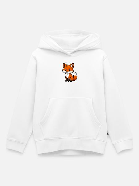 Retro Pixelfuchs Knuddelfuchs - Kinder Premium Organic Hoodie - Weiß