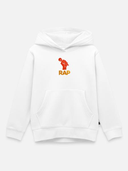 Vivid Rap Mikrofonfaust - Kinder Premium Organic Hoodie - Weiß