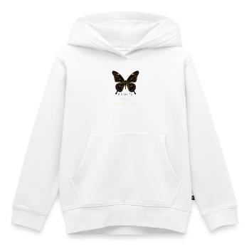 Born to Rise Schmetterlingsverwandlung - Kinder Premium Organic Hoodie - Weiß - Vorne - AI Model Kid Female (0cm)