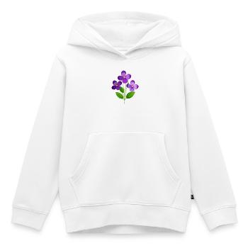 Veilchen blühen - Kinder Premium Organic Hoodie - Weiß - Vorne - AI Model Kid Female (0cm)