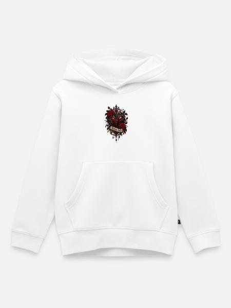 Endlose Liebe – Dunkles Gothic Herz - Kinder Premium Organic Hoodie - Weiß