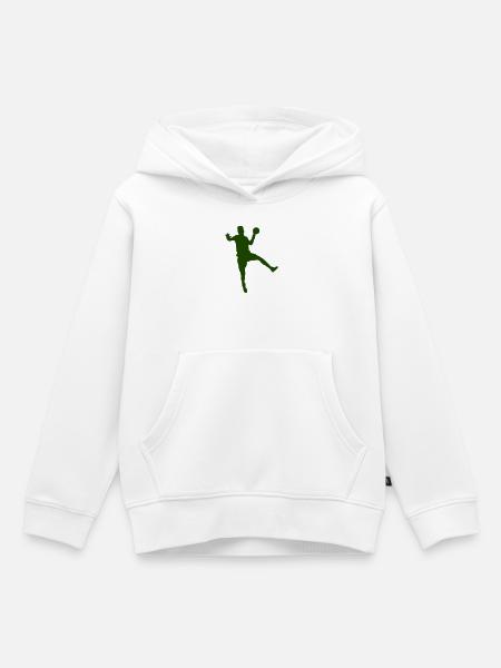 Handball Sprung mit Ball - Kinder Premium Organic Hoodie - Weiß