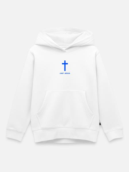 Just Jesus Kreuzdesign - Kinder Premium Organic Hoodie - Weiß