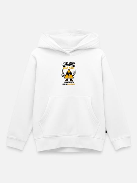 Strom Unsichtbar – Hier Wird Funktioniert - Kinder Premium Organic Hoodie - Weiß