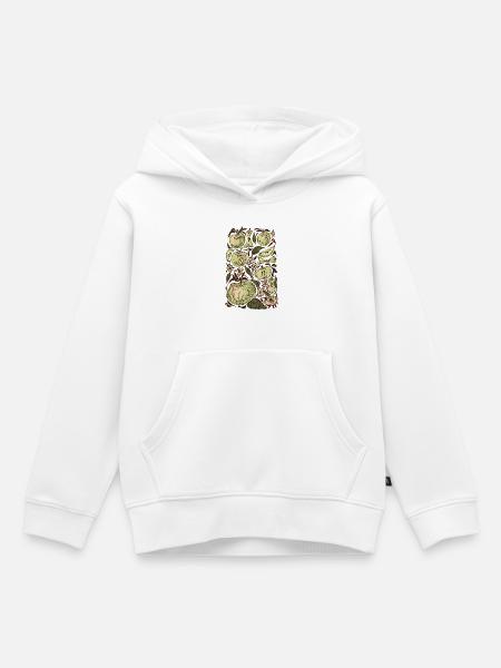 GRÜNE ÄPFEL - Kinder Premium Organic Hoodie - Weiß