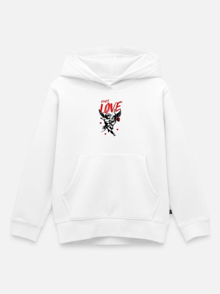 MAKE LOVE - Kinder Premium Organic Hoodie - Weiß