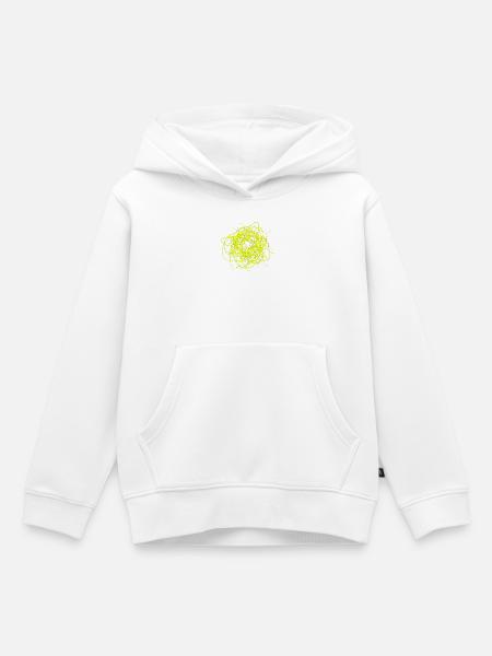Überdenken, Kritzel-Neon - Kinder Premium Organic Hoodie - Weiß