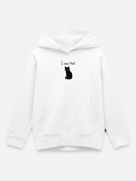 Katzenblick – I Saw That - Kinder Premium Organic Hoodie - Weiß