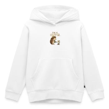 Bin im Garten – Igel mit Gießkanne - Kinder Premium Organic Hoodie - Weiß - Vorne - AI Model Kid Female (0cm)