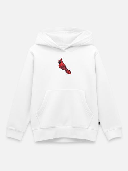 Roter Kardinal-Sketch - Kinder Premium Organic Hoodie - Weiß