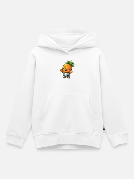 Fröhlicher Karottenheld - Kinder Premium Organic Hoodie - Weiß