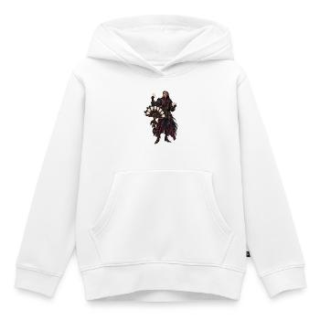 Kartenmagier im finsteren Mantel - Kinder Premium Organic Hoodie - Weiß - Vorne - AI Model Kid Female (0cm)