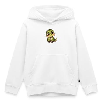 Süßer schüchterner T-Rex Cartoon Freund - Kinder Premium Organic Hoodie - Weiß - Vorne - AI Model Kid Female (0cm)
