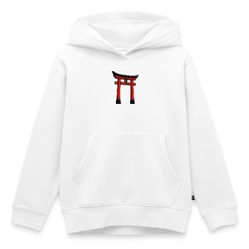 Roter Torii Türbogen Kunst - Kinder Premium Organic Hoodie - Weiß - Vorne - AI Model Kid Female (0cm)