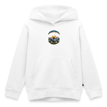 Paragliding Alpenpanorama Blumenkreis - Kinder Premium Organic Hoodie - Weiß - Vorne - AI Model Kid Female (0cm)