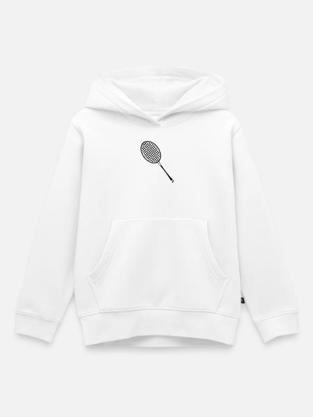 Minimalistische Tennisschläger-Silhouette - Kinder Premium Organic Hoodie - Weiß