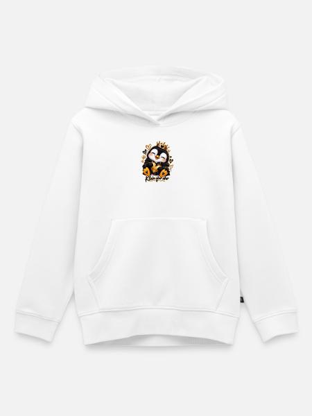Kleiner Königspinguin Herzenglanz - Kinder Premium Organic Hoodie - Weiß