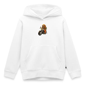 Motorrad Löwe - Kinder Premium Organic Hoodie - Weiß - Vorne - AI Model Kid Female (0cm)