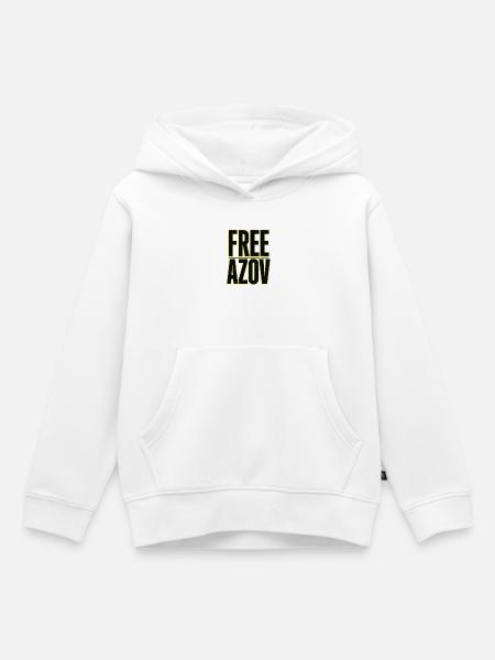 Free Azov – Neon-Block-Typografie - Kinder Premium Organic Hoodie - Weiß