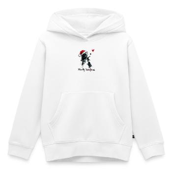 Border Collie Weihnachtsmütze Merry Woofmas Herz - Kinder Premium Organic Hoodie - Weiß - Vorne - AI Model Kid Female (0cm)