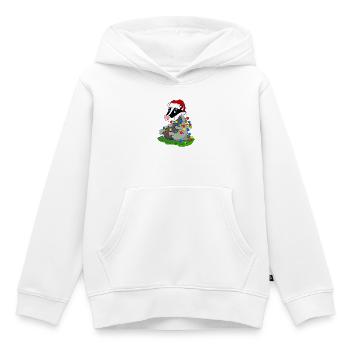 Weihnachtsdachs mit Lichterketten - Kinder Premium Organic Hoodie - Weiß - Vorne - AI Model Kid Female (0cm)
