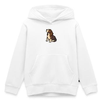 Beagle-Porträt in warmen Tönen - Kinder Premium Organic Hoodie - Weiß - Vorne - AI Model Kid Female (0cm)