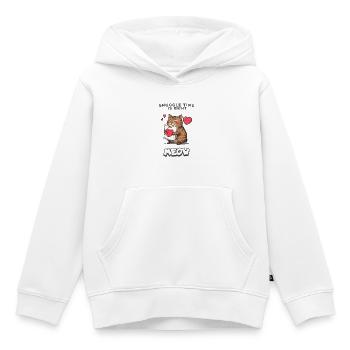Snuggle Time Is Right Meow Katze Kuscheln Geschenk - Kinder Premium Organic Hoodie - Weiß - Vorne - AI Model Kid Female (0cm)