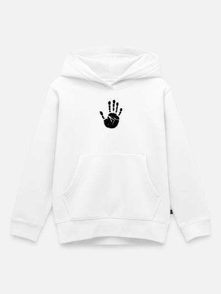 hand - Kinder Premium Organic Hoodie - Weiß