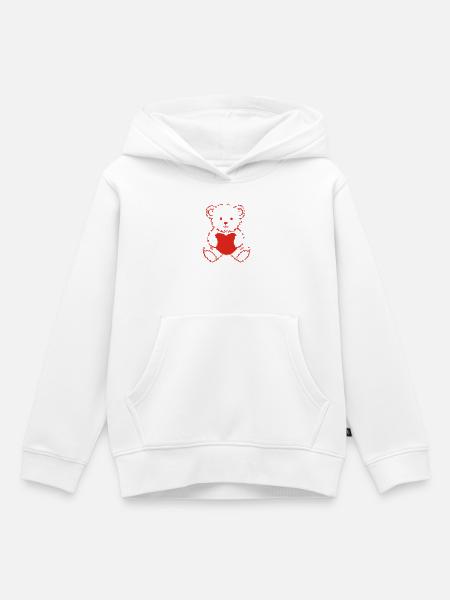 Herz - Kinder Premium Organic Hoodie - Weiß