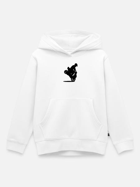 Roller Stunt - Kinder Premium Organic Hoodie - Weiß