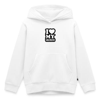 I love my girlfriend - Ich liebe meine Freundin - Kinder Premium Organic Hoodie - Weiß - Vorne - AI Model Kid Female (0cm)